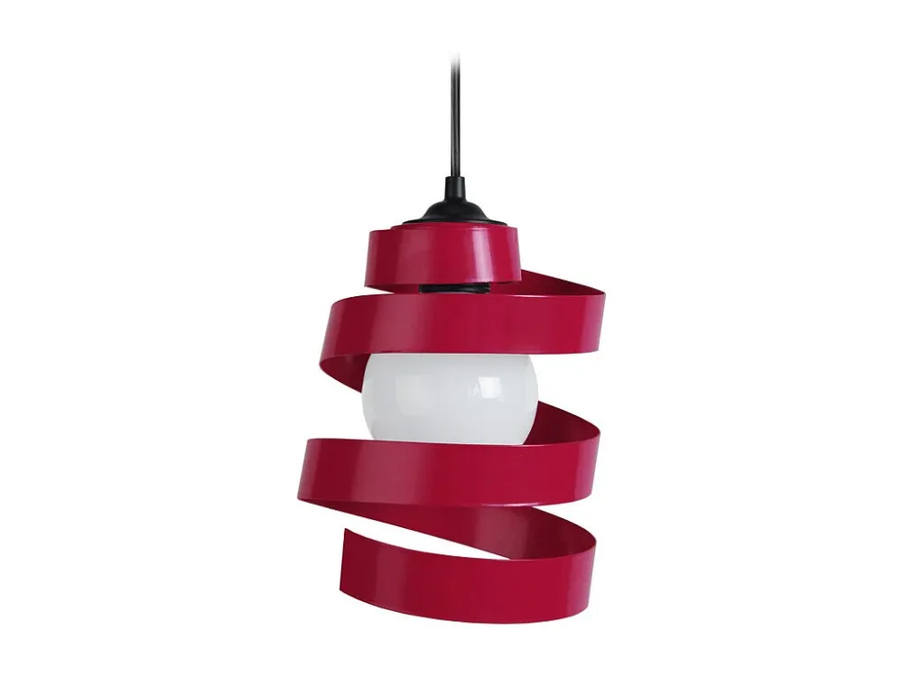 Suspensão TOSEL SPIRALE vidro cônico vermelho D28 x H80 cm