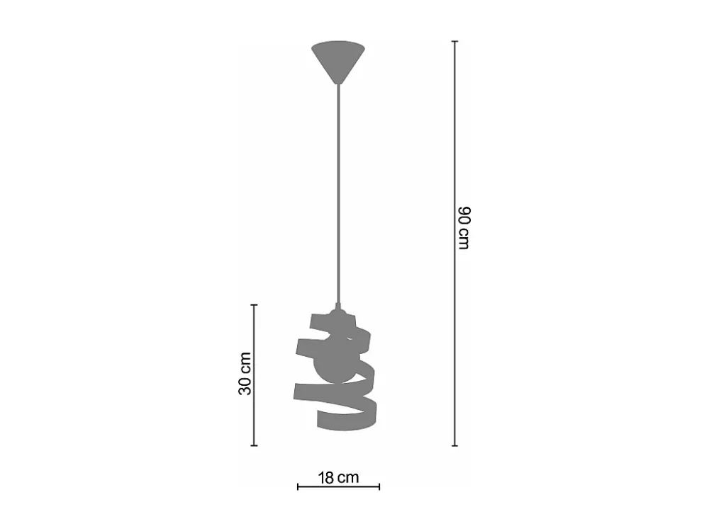 Suspensão TOSEL SPIRALE vidro cônico vermelho D28 x H80 cm