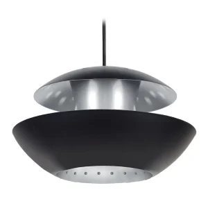 Suspensão TOSEL STAR TREK metálico cilindro preto D30 x H80 cm