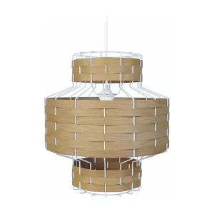 Suspensão TOSEL TRESSÉ BAGAN metálico e madeira globo Madeira de faia D30 x H85 cm