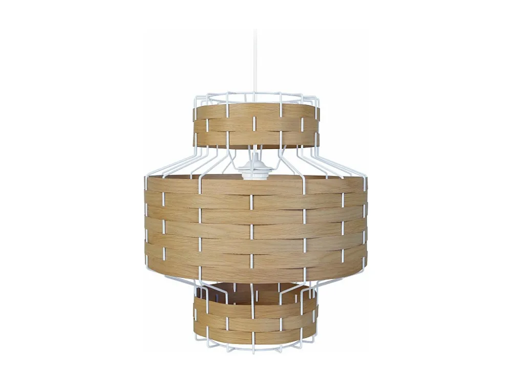 Suspensão TOSEL TRESSÉ BAGAN metálico e madeira globo Madeira de faia D30 x H85 cm