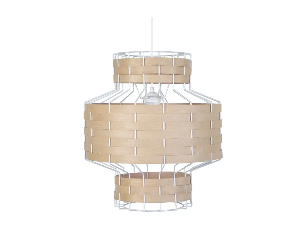Suspensão TOSEL TRESSÉ BAGAN metálico e madeira globo Carvalho D36 x H90 cm