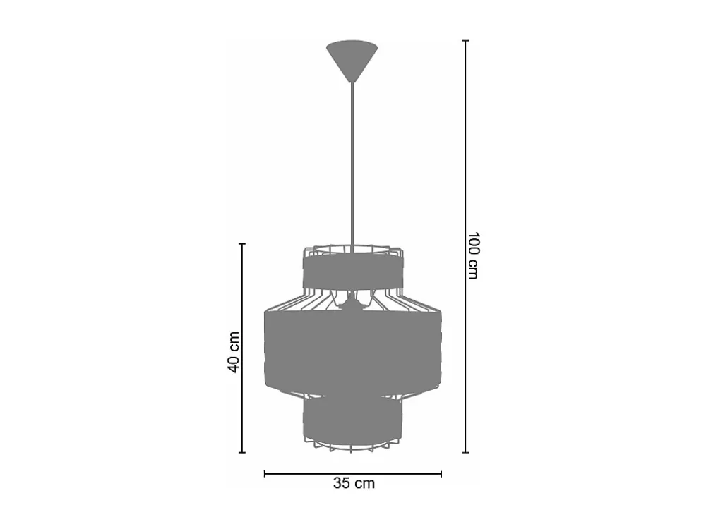Suspensão TOSEL TRESSÉ BAGAN metálico e madeira globo Carvalho D36 x H90 cm