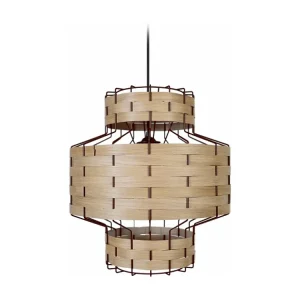 Suspensão TOSEL TRESSÉ BAGAN metálico e madeira globo faia D36 x H90 cm