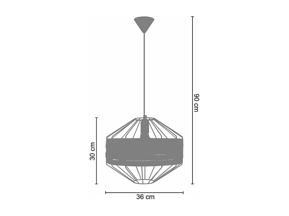 Suspensão TOSEL TRESSÉ BHAMO C metálico e madeira globo metal D43 x H99 cm