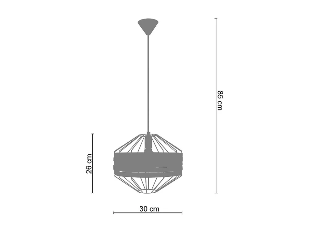 Suspensão TOSEL TRESSÉ BHAMO B metálico e madeira globo metal D43 x H99 cm