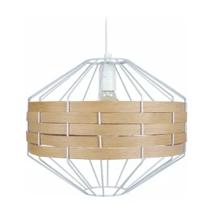 Suspensão TOSEL TRESSÉ BHAMO C metálico e madeira globo metal D43 x H99 cm