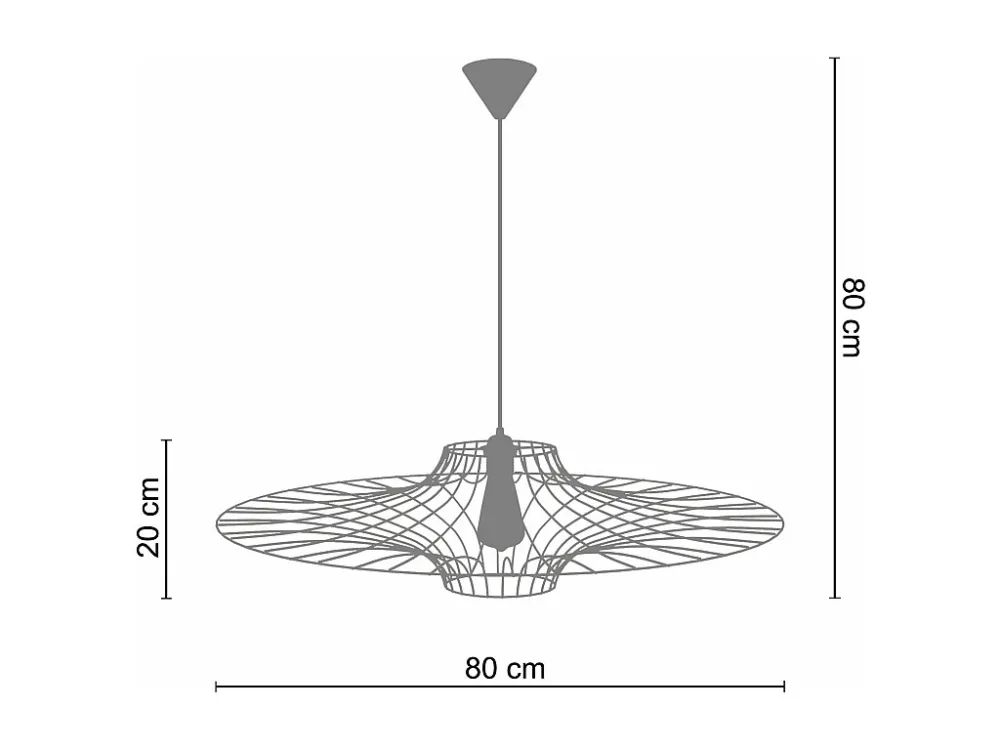 Suspensão TOSEL UFO vidro rasgar fumado D18 x H80 cm