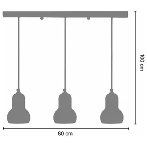 Suspensão TOSEL VIANNE metálico geométrico cinza D18 x H75 cm