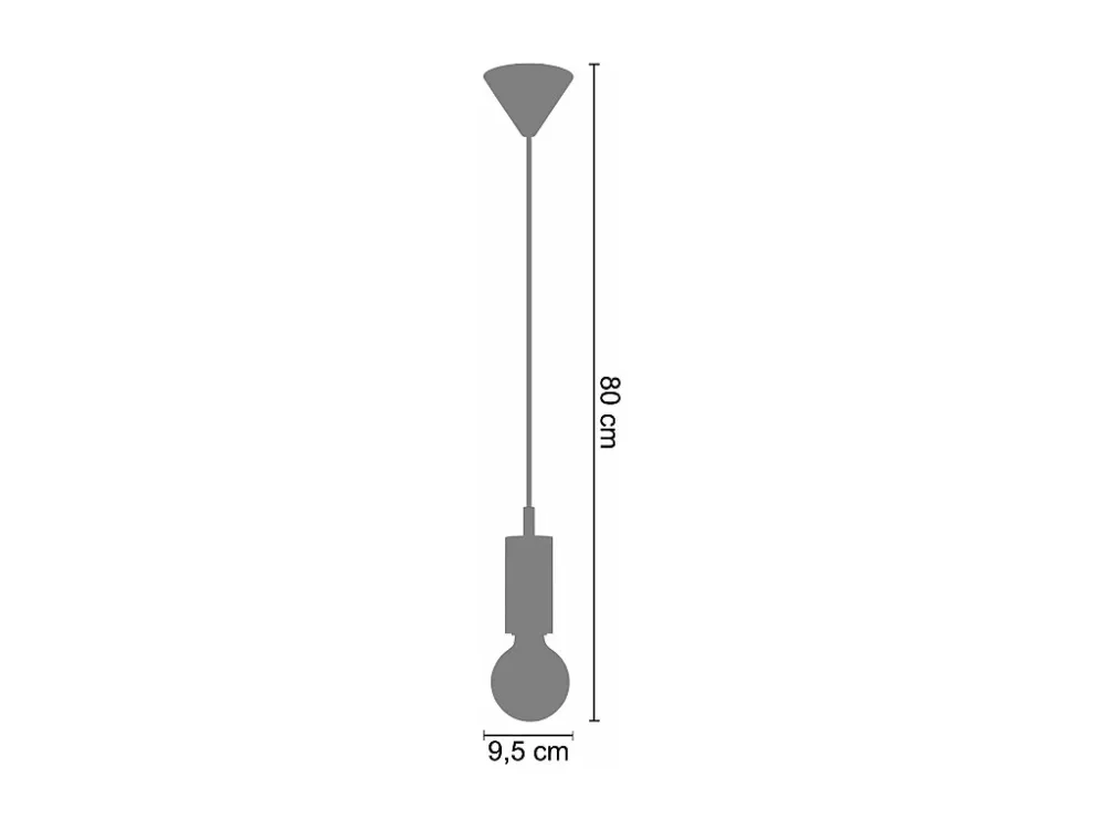 Suspensão TOSEL XIU metálico cilindro cinza D18 x H85 cm
