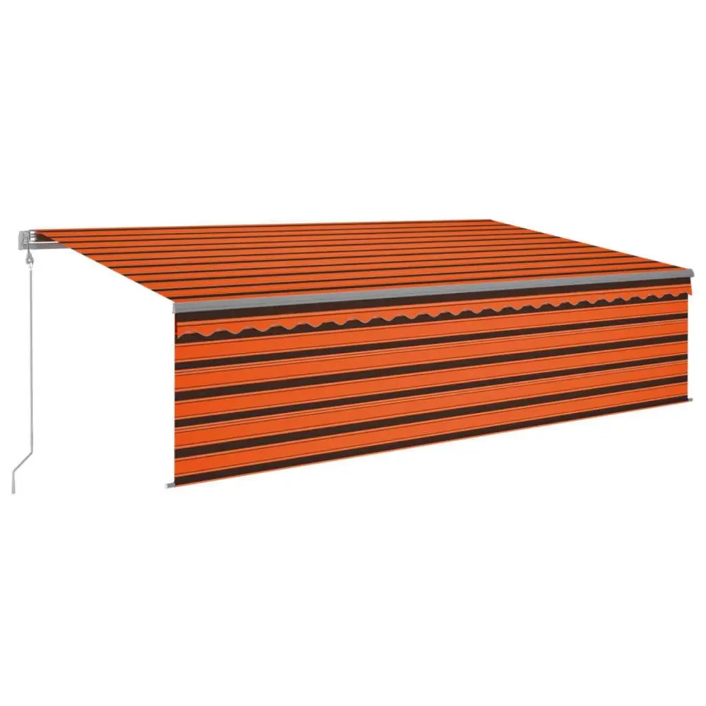 Toldo automático com estore/LED/sensor vento laranja e castanho