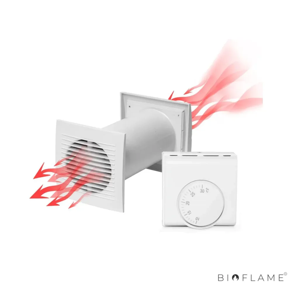 VENTILADOR DE PAREDE COM TERMÓSTATO PARA DISTRIBUIÇÃO DE AR MORNO - TRIA COSY