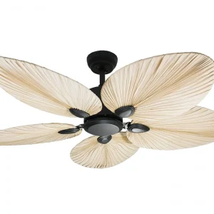 Ventilador de tecto AC preto com lâminas 132cm para 30m2