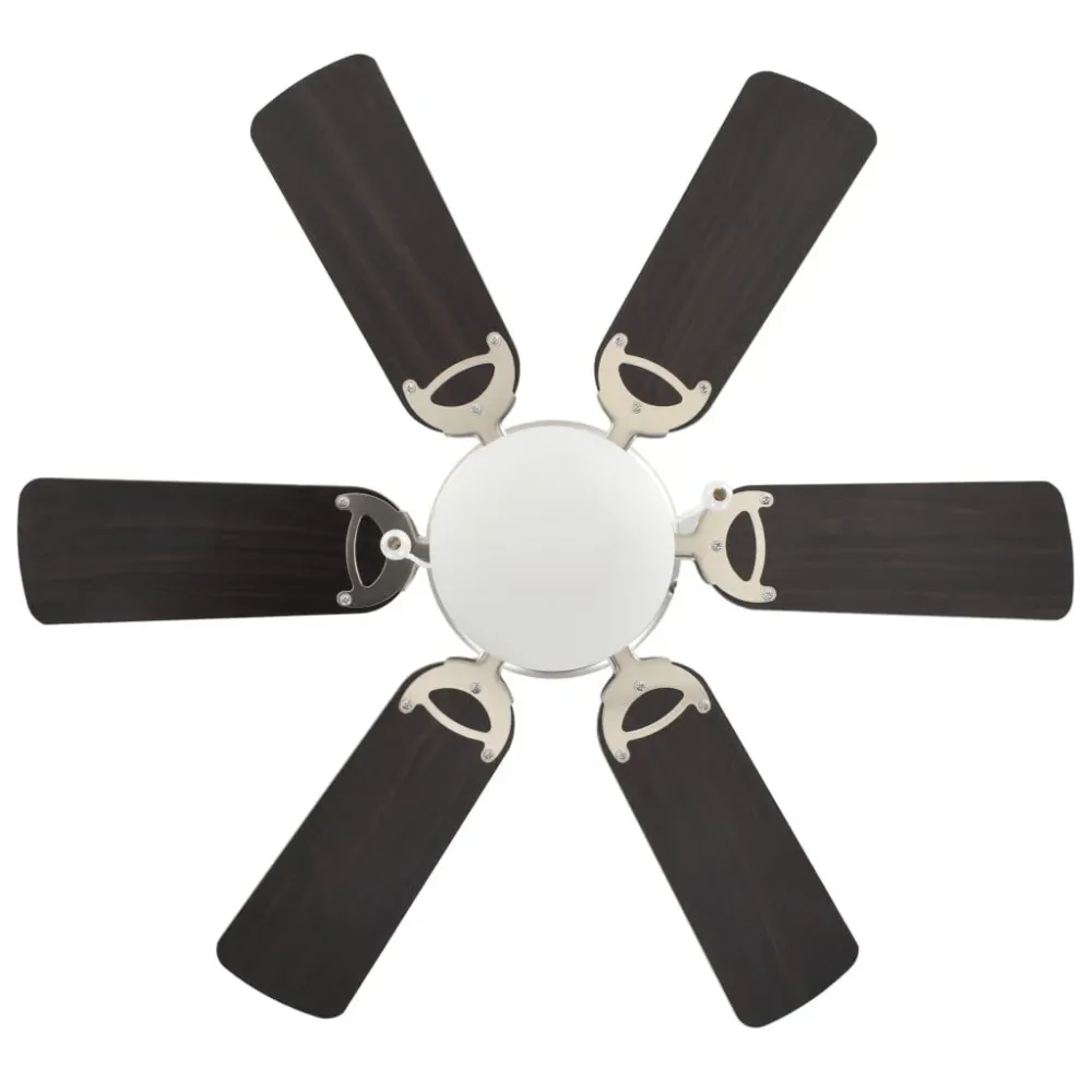 Ventoinha de teto com luz 82 cm castanho turvo