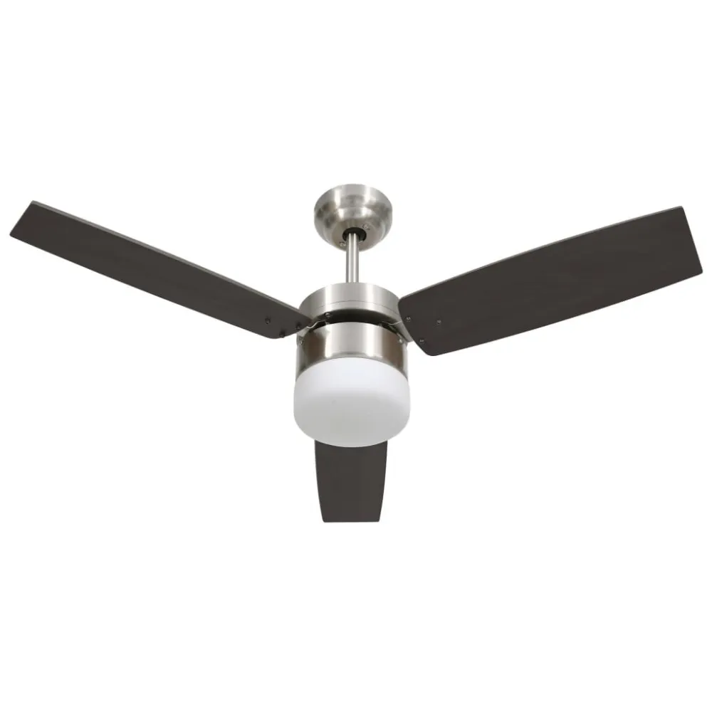Ventoinha de teto com luz/controlo remoto 108cm castanho-escuro
