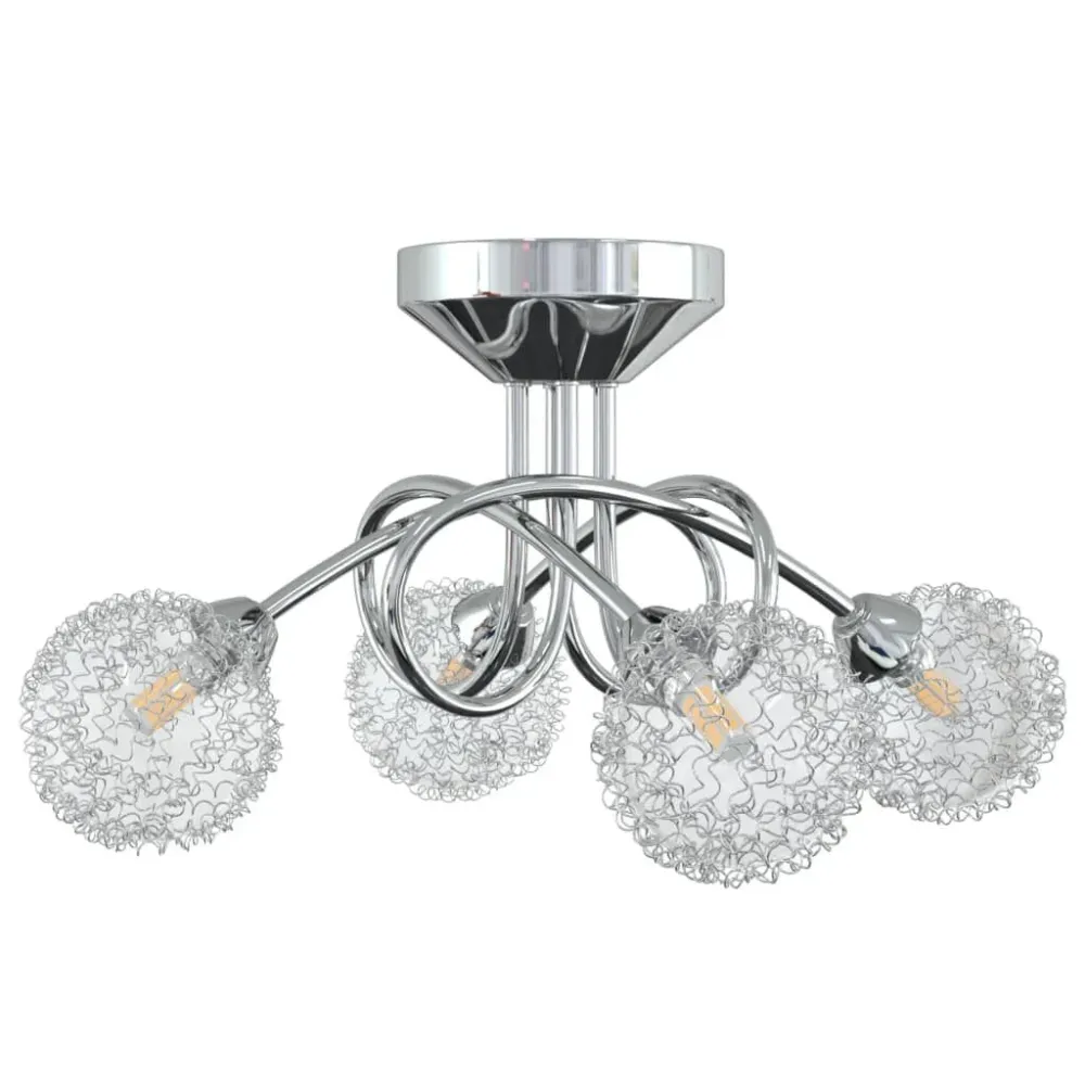 Candeeiro de teto abajures malha arame para 4 lâmpadas LED G9 vidaXL