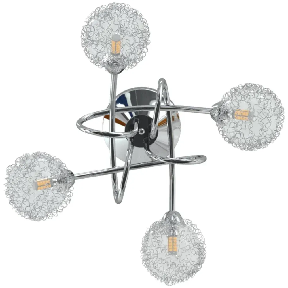 Candeeiro de teto abajures malha arame para 4 lâmpadas LED G9 vidaXL