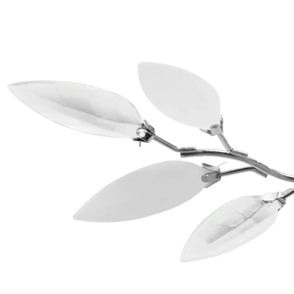 Lâmpada teto com folhas de acrílico e cristal branco & transparente vidaXL