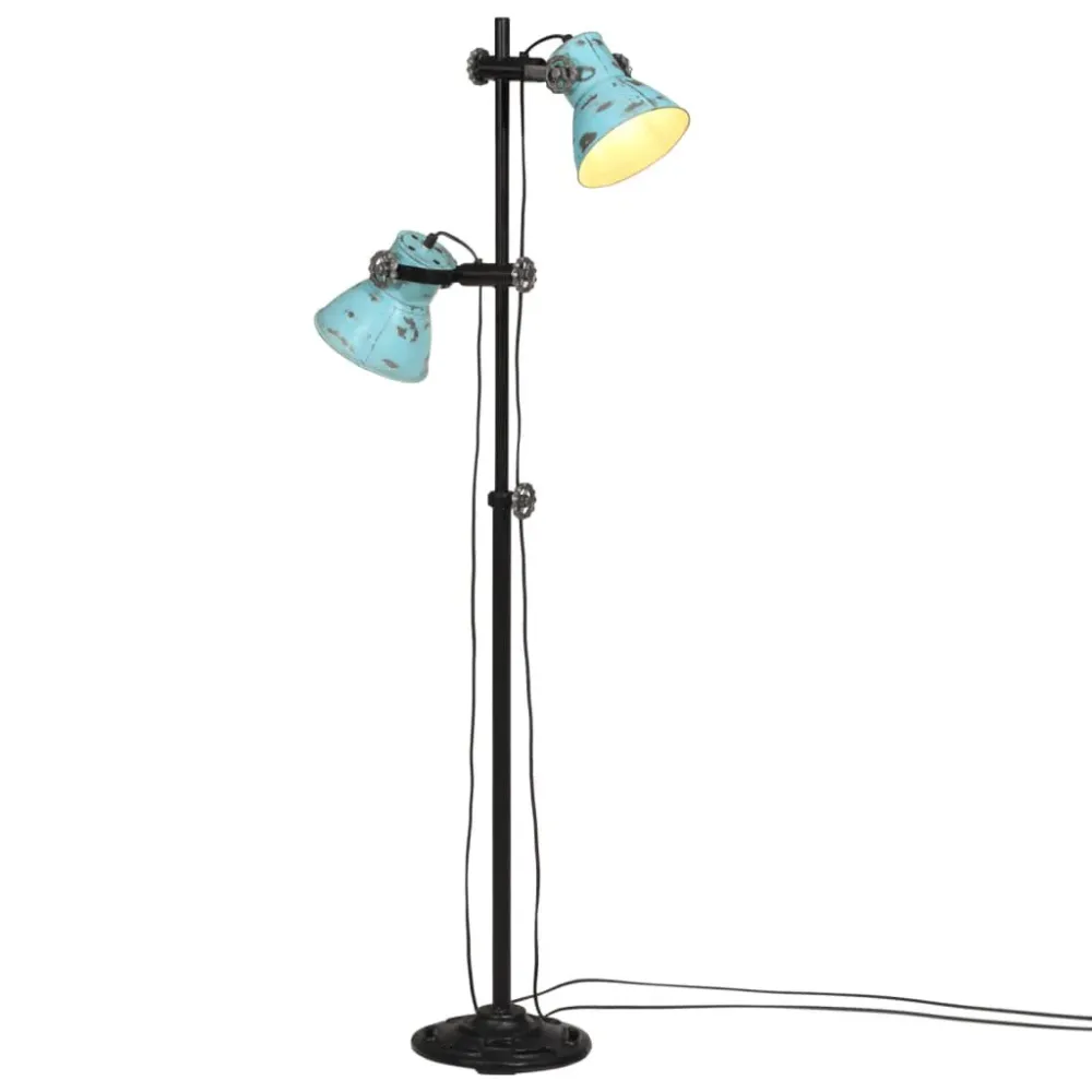 Candeeiro de pé 25 W 25x25x90/140 cm E27 azul desgastado vidaXL