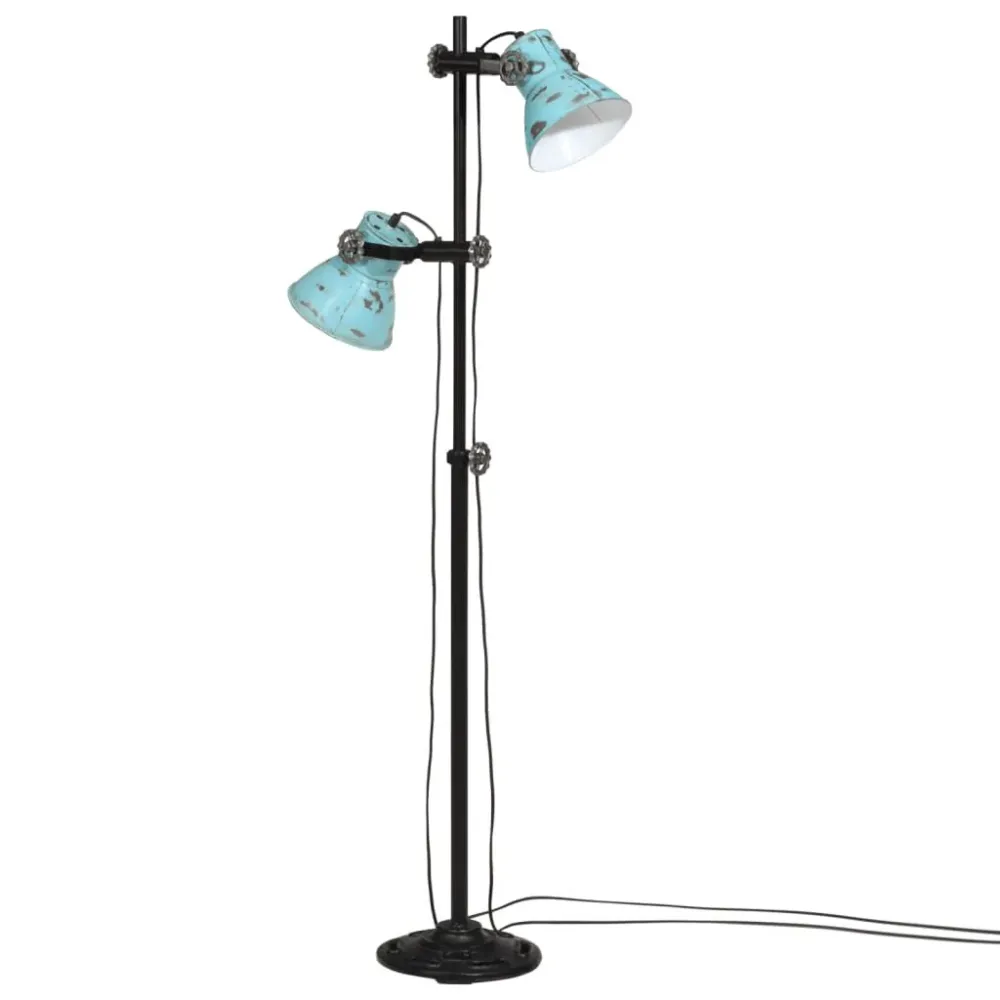 Candeeiro de pé 25 W 25x25x90/140 cm E27 azul desgastado vidaXL