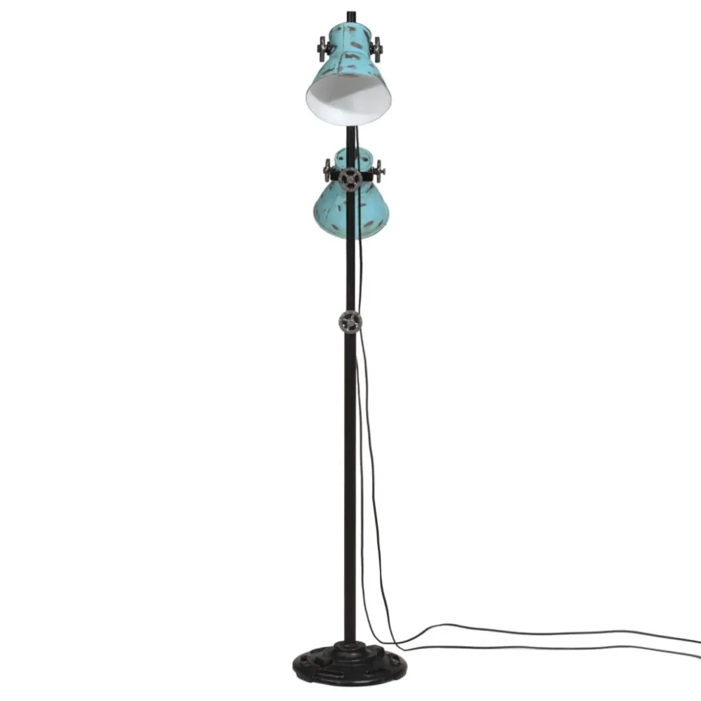 Candeeiro de pé 25 W 25x25x90/140 cm E27 azul desgastado vidaXL