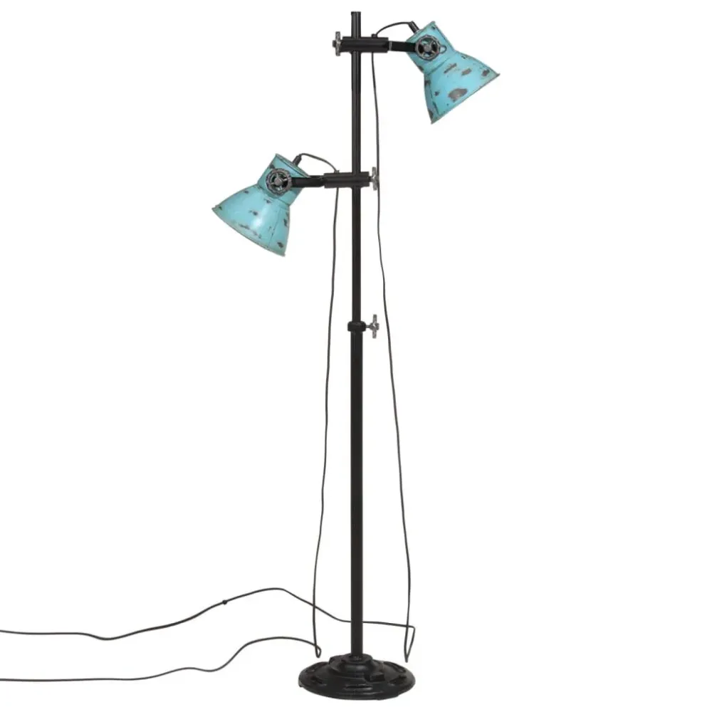 Candeeiro de pé 25 W 25x25x90/140 cm E27 azul desgastado vidaXL