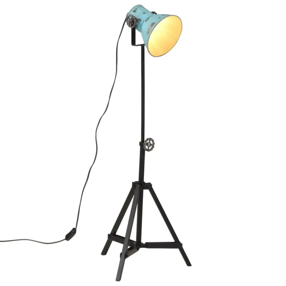 Candeeiro de pé 25 W 35x35x65/95 cm E27 azul desgastado vidaXL