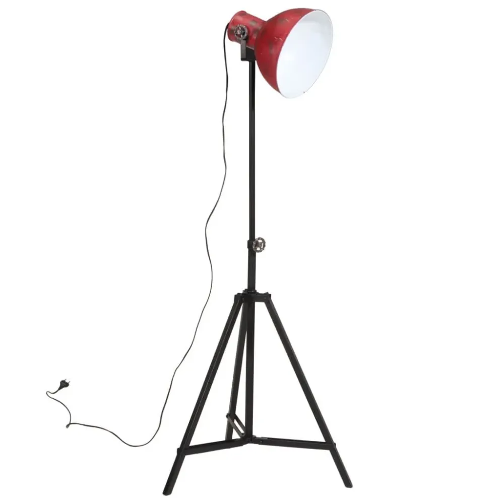 Candeeiro de pé 25 W 61x61x90/150 cm E27 vermelho desgastado vidaXL