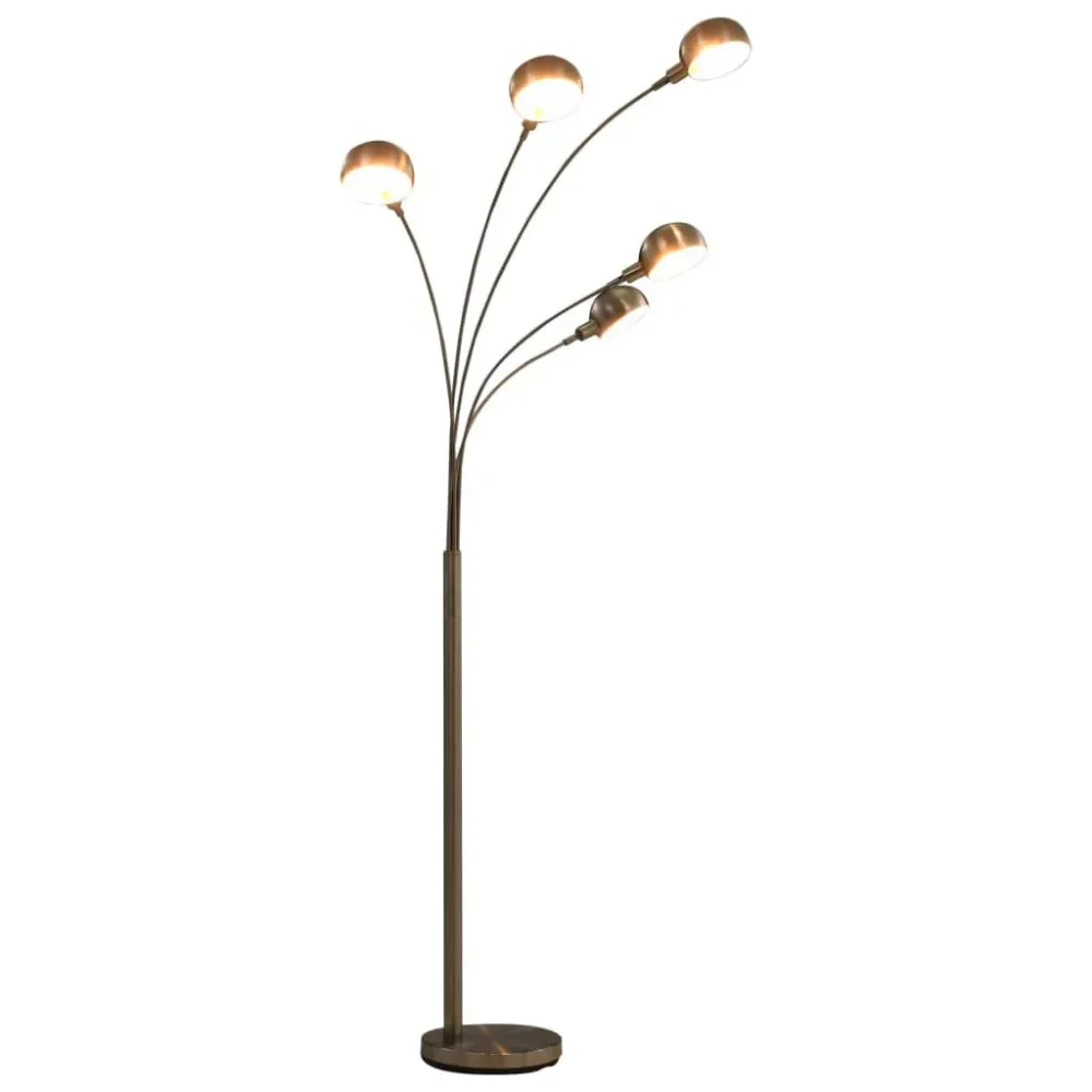 Candeeiro de pé alto 200 cm 5 x E14 prateado vidaXL