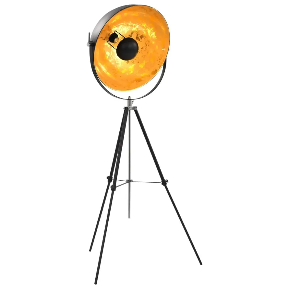 Candeeiro de pé alto 51 cm E27 preto e dourado vidaXL