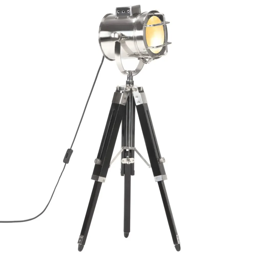 Candeeiro de chão tripé 69 cm madeira mangueira maciç preto vidaXL