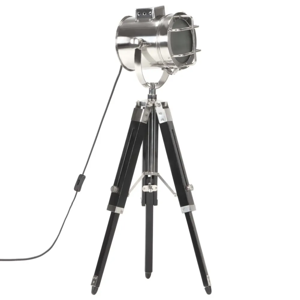 Candeeiro de chão tripé 69 cm madeira mangueira maciç preto vidaXL
