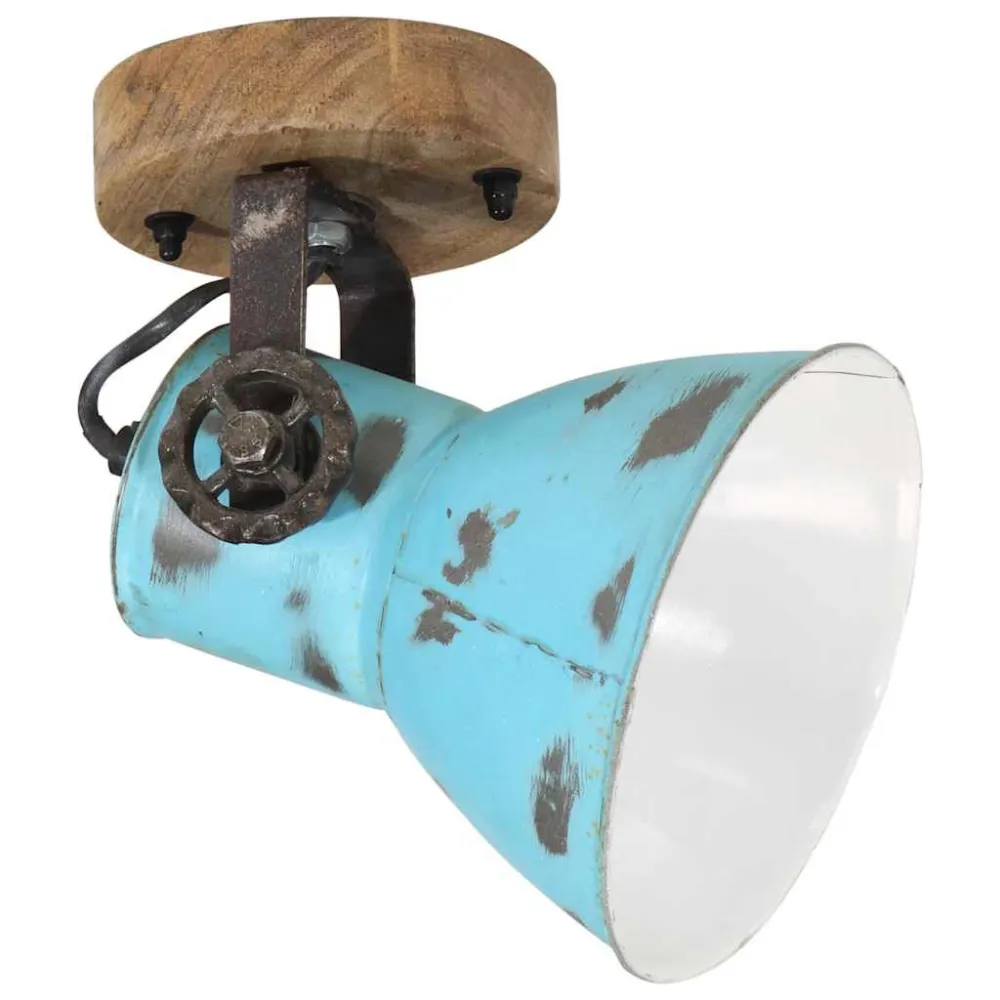 Candeeiro de parede 25 W 11,5x11,5x25 cm E27 azul desgastado vidaXL