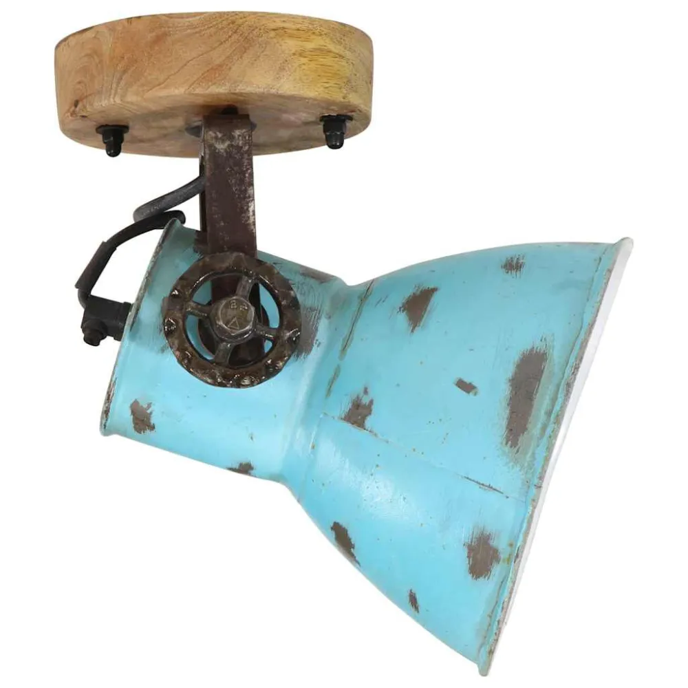 Candeeiro de parede 25 W 11,5x11,5x25 cm E27 azul desgastado vidaXL