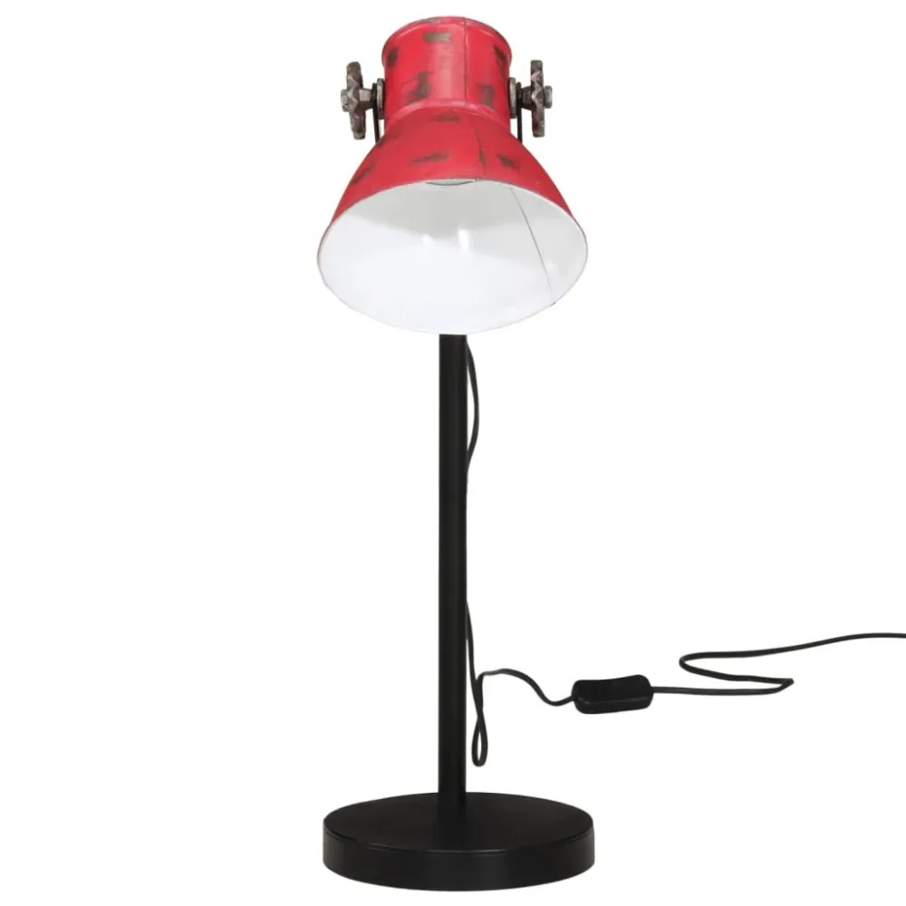 Candeeiro de secretária 25 W 17x17x60cm E27 vermelho desgastado vidaXL