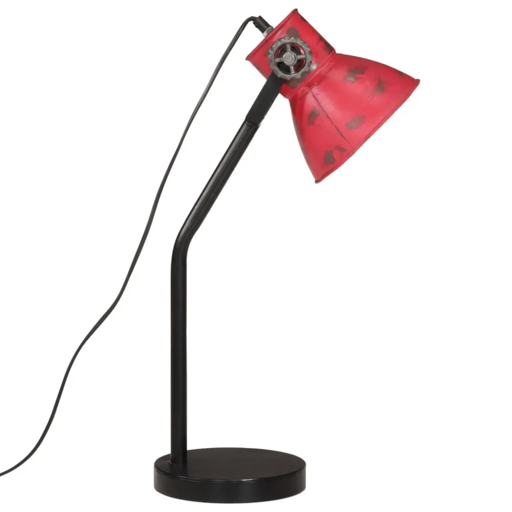 Candeeiro de secretária 25 W 17x17x60cm E27 vermelho desgastado vidaXL
