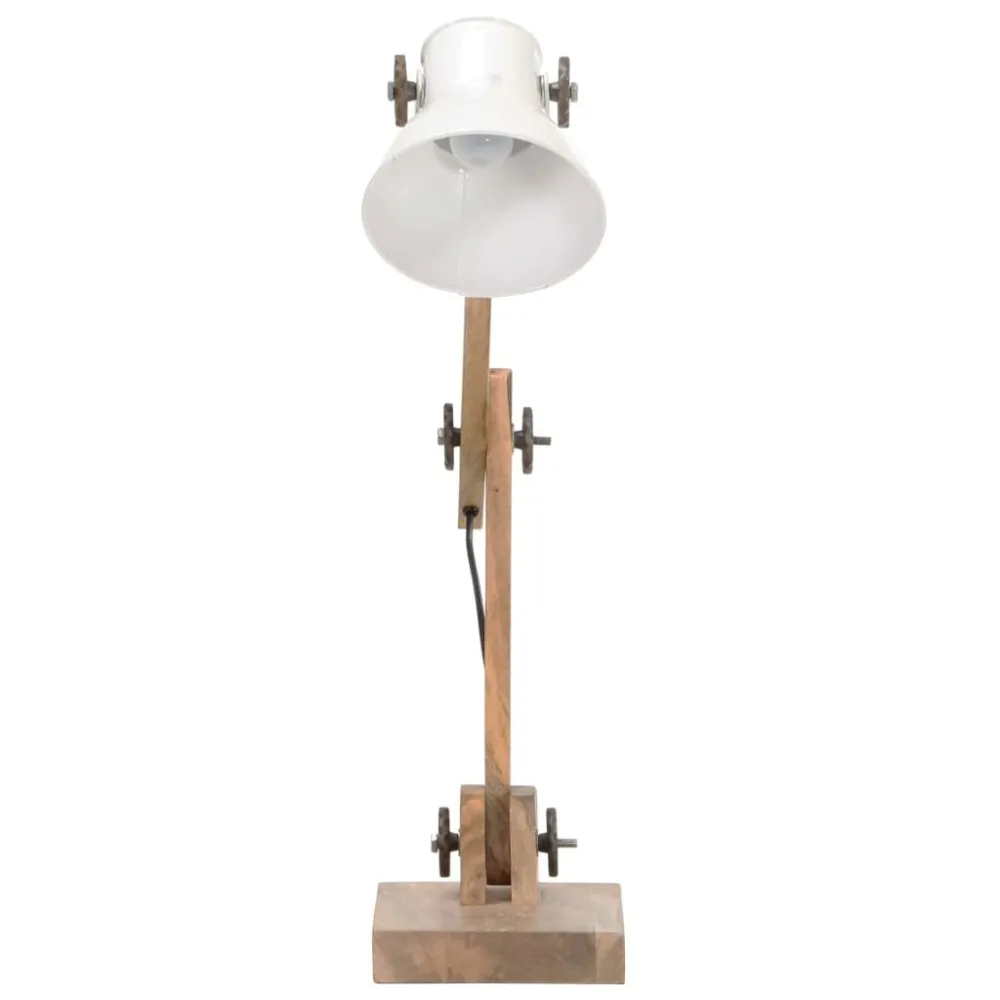 Candeeiro secretária industrial redondo 58x18x90cm E27 branco vidaXL