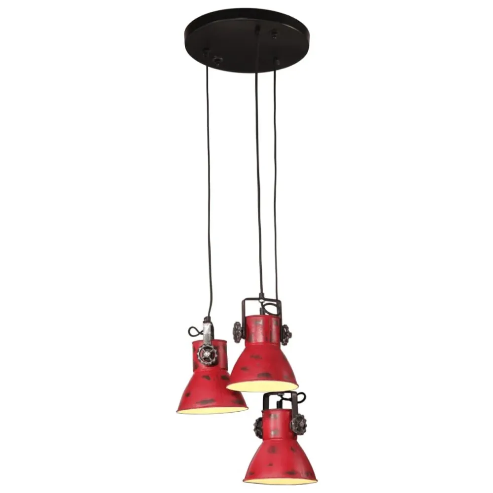 Candeeiro suspenso 25 W 30x30x100 cm E27 vermelho desgastado vidaXL