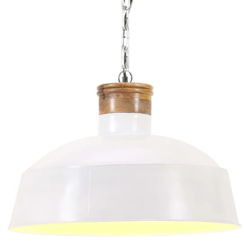 Candeeiro suspenso industrial 58 cm E27 branco vidaXL