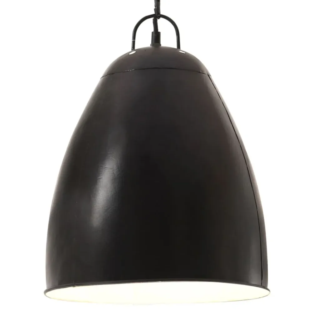Candeeiro suspenso industrial redondo 25 W 32 cm E27 preto vidaXL