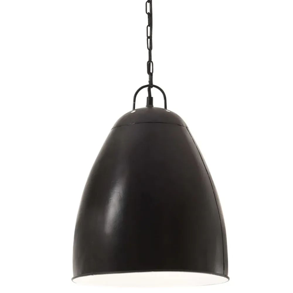 Candeeiro suspenso industrial redondo 25 W 32 cm E27 preto vidaXL