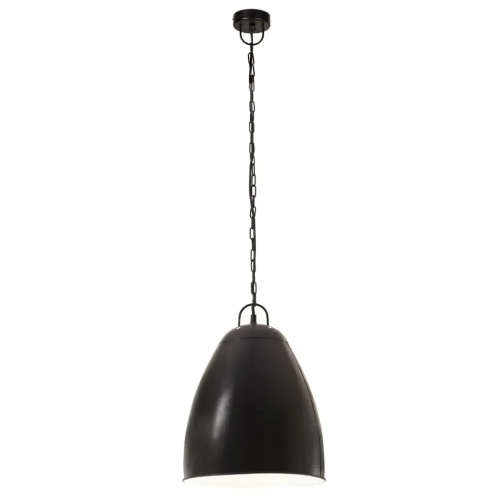 Candeeiro suspenso industrial redondo 25 W 32 cm E27 preto vidaXL