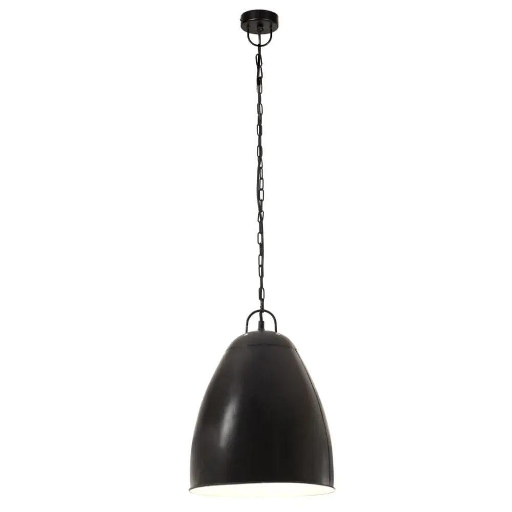 Candeeiro suspenso industrial redondo 25 W 32 cm E27 preto vidaXL