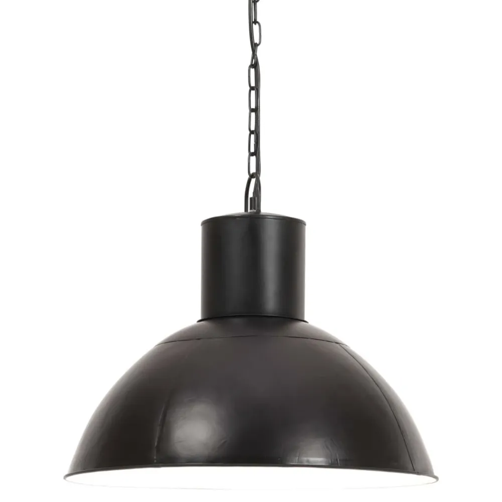 Candeeiro suspenso redondo 25 W 48 cm E27 preto vidaXL