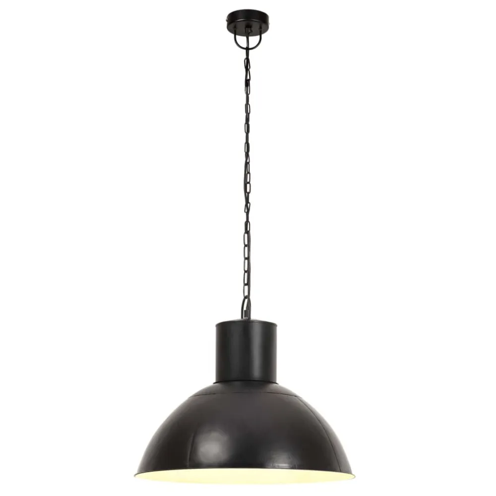 Candeeiro suspenso redondo 25 W 48 cm E27 preto vidaXL