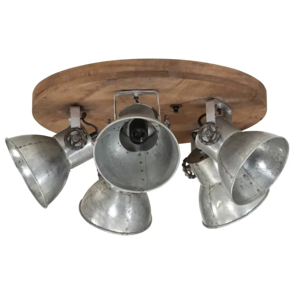 Candeeiro de teto 25 W 50x50x25 cm E27 prateado vintage vidaXL