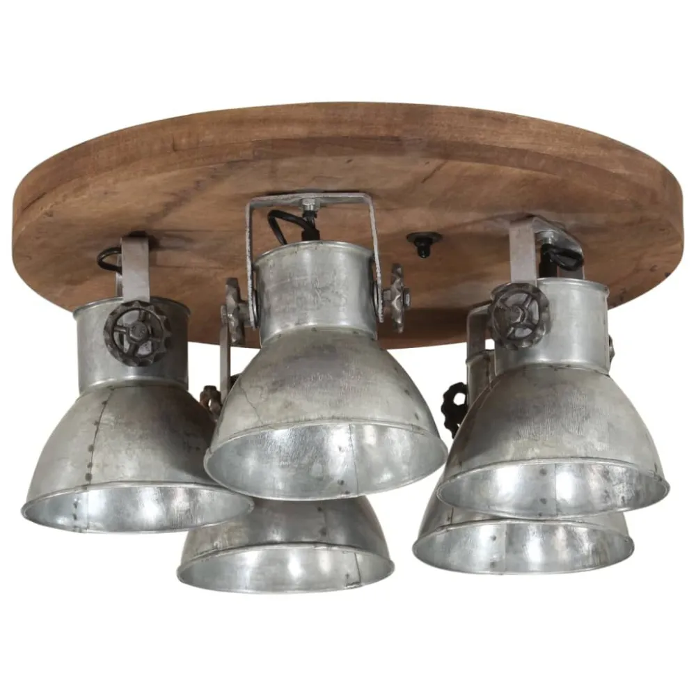 Candeeiro de teto 25 W 50x50x25 cm E27 prateado vintage vidaXL