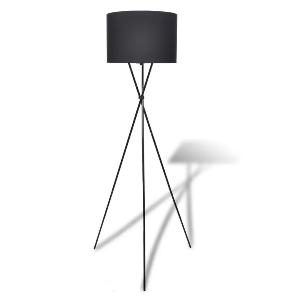Luminária de piso com suporte alto em tons de preto vidaXL