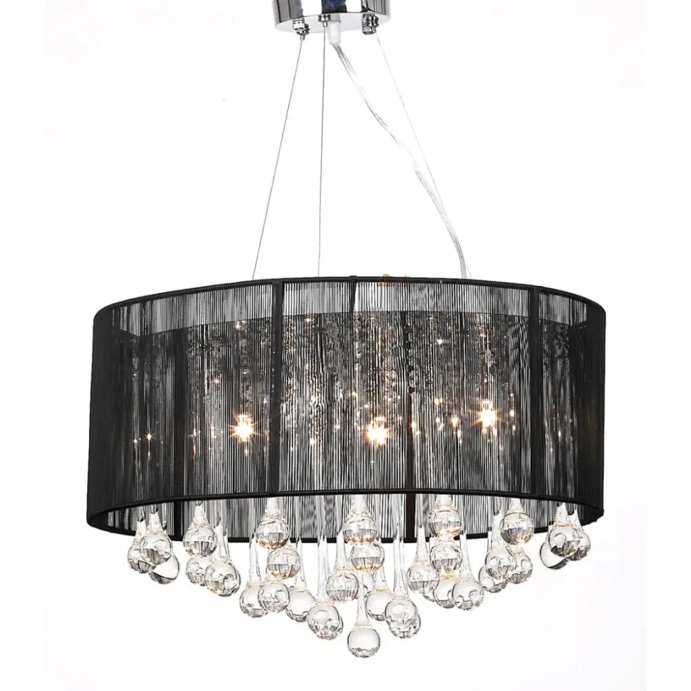 Candelabro preto com 85 cristais vidaXL