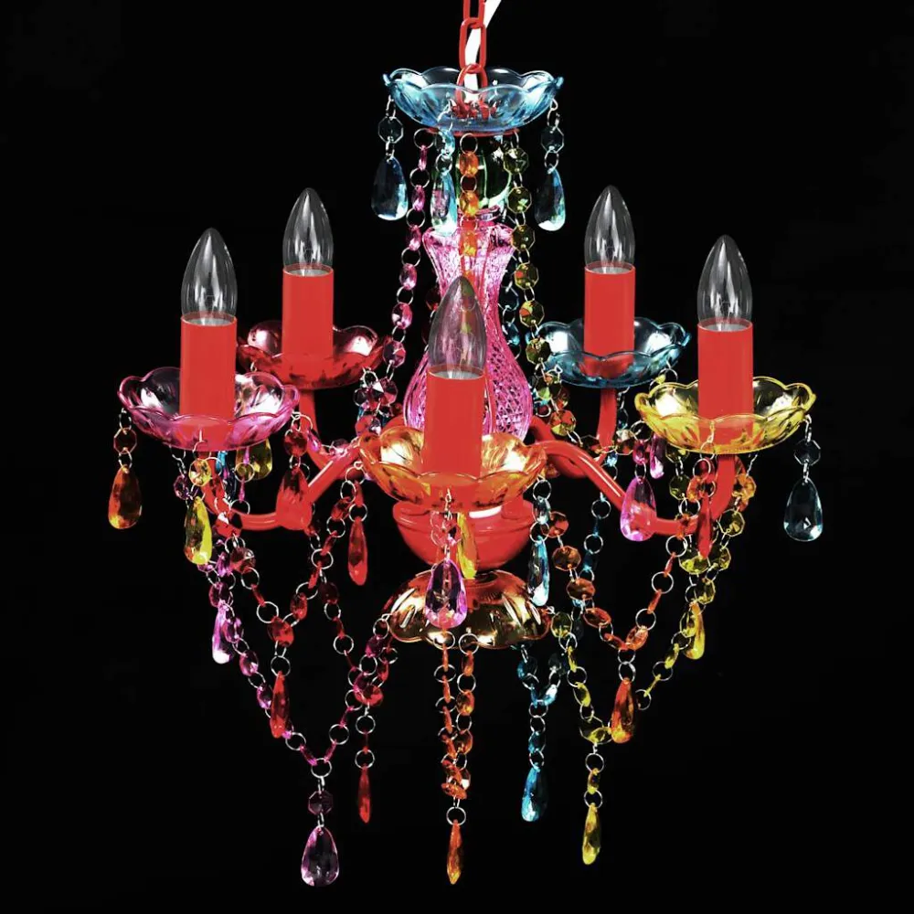 Lustre multicolor com 5 bulbos vidaXL
